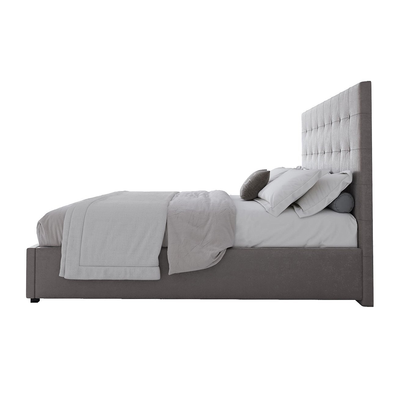 Кровать двуспальная с мягким изголовьем 160х200 светло-коричневая Royal Black - изображение 3
