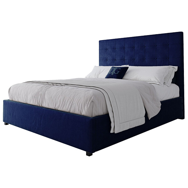 Кровать двуспальная 160х200 синяя Royal Black - изображение 1