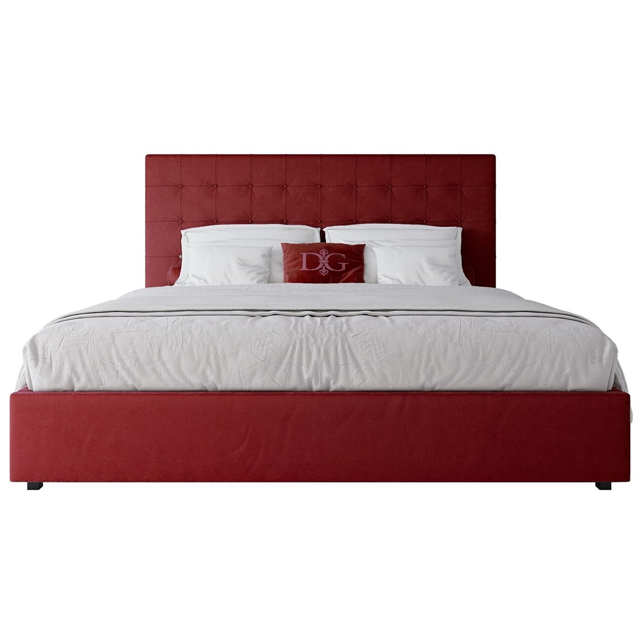 Кровать двуспальная с мягким изголовьем 180х200 красная Royal Black - изображение 2