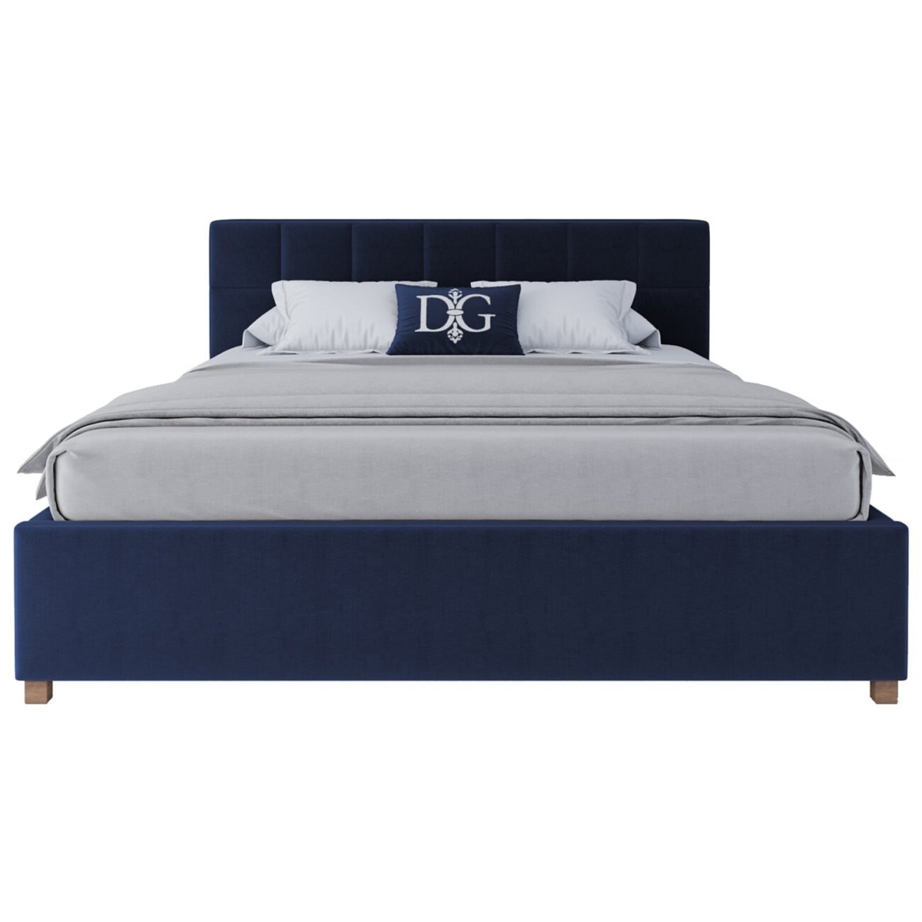 Кровать двуспальная 160х200 синяя Wales - изображение 2