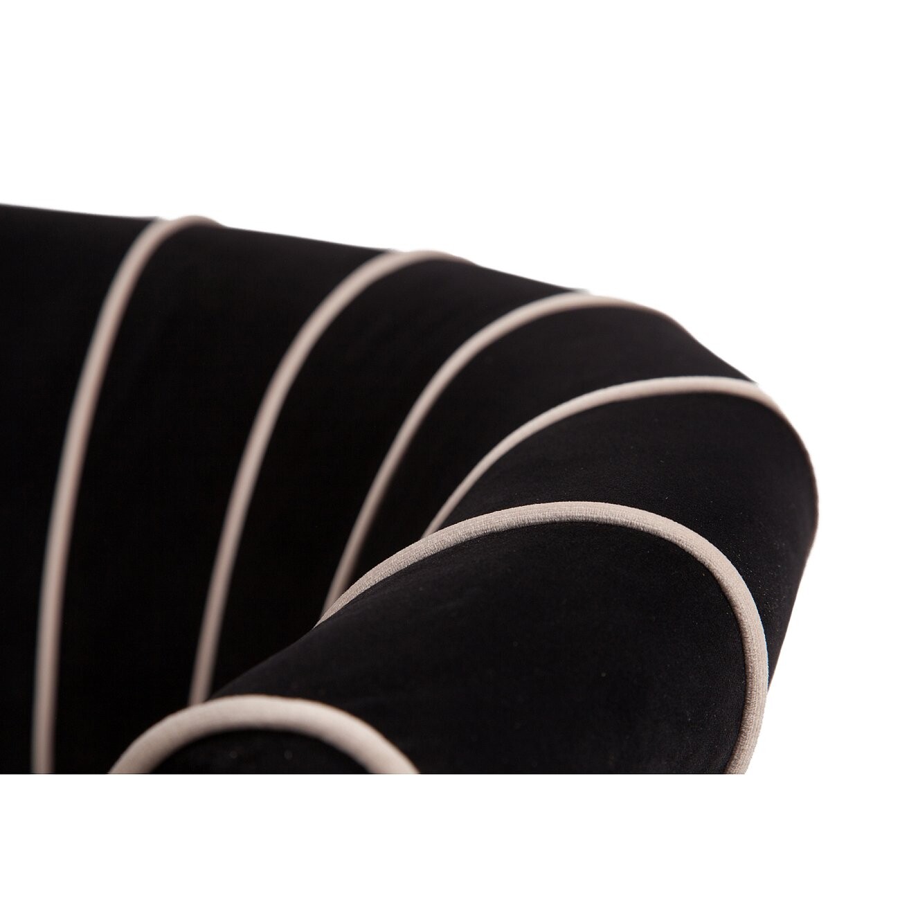 Кресло велюровое с мягкими подлокотниками черное Shell - изображение 2