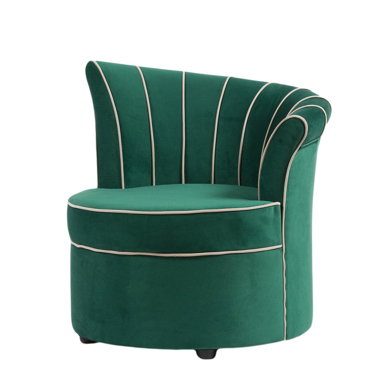 Кресло круглое с мягкими подлокотниками зеленое Shell - изображение 4