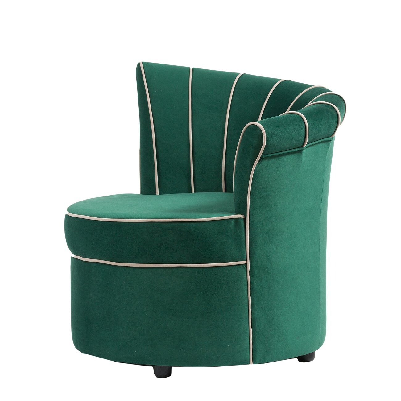 Кресло круглое с мягкими подлокотниками зеленое Shell - изображение 5