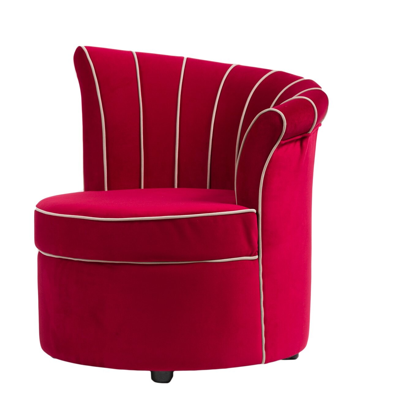 Кресло круглое с фигурной спинкой малиновое Shell - изображение 4