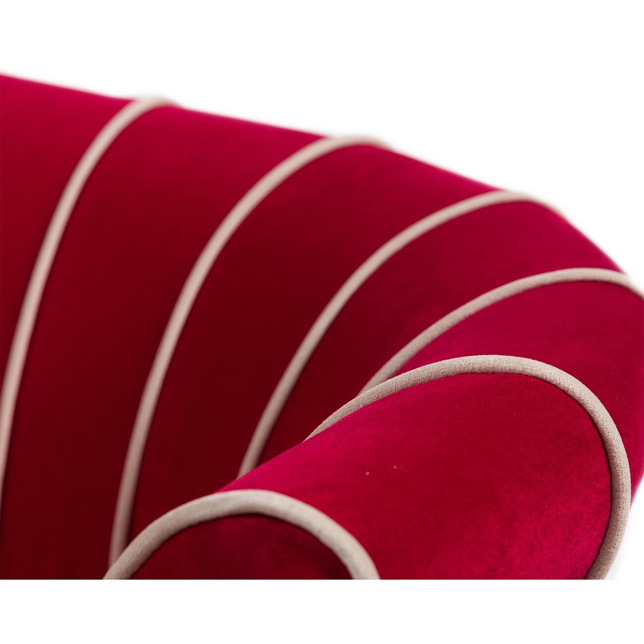 Кресло круглое с фигурной спинкой малиновое Shell - изображение 5