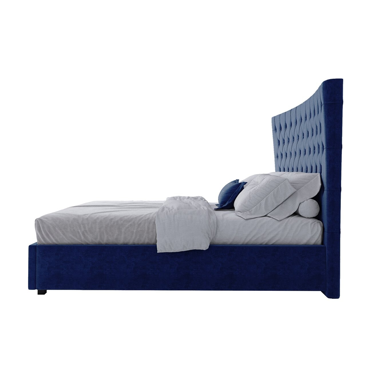 Кровать двуспальная с мягким изголовьем 160х200 синяя QuickSand - изображение 3
