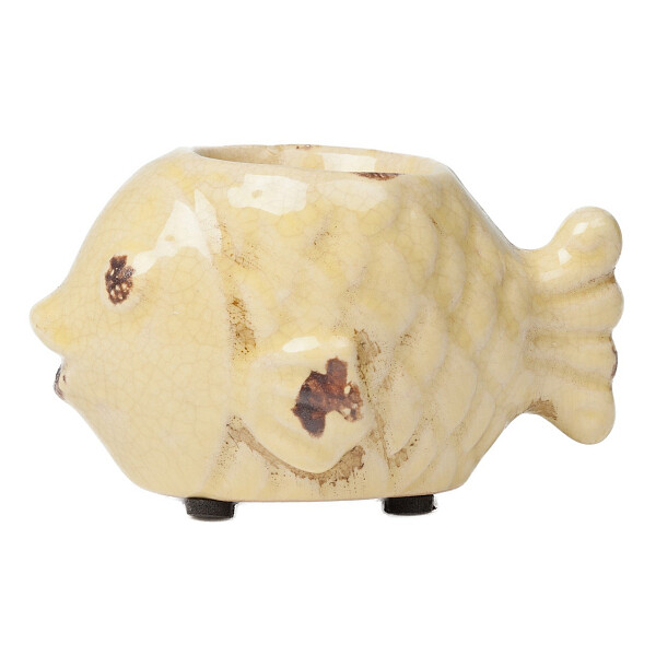 Подсвечник керамический желтый "Рыбка" - изображение 1