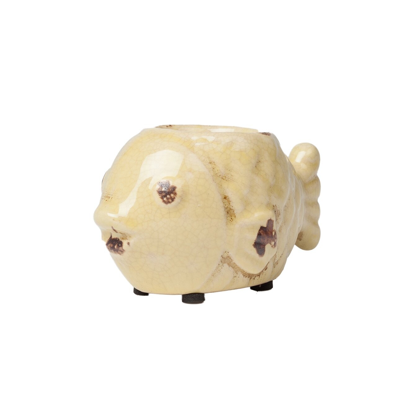 Подсвечник керамический желтый "Рыбка" - изображение 2