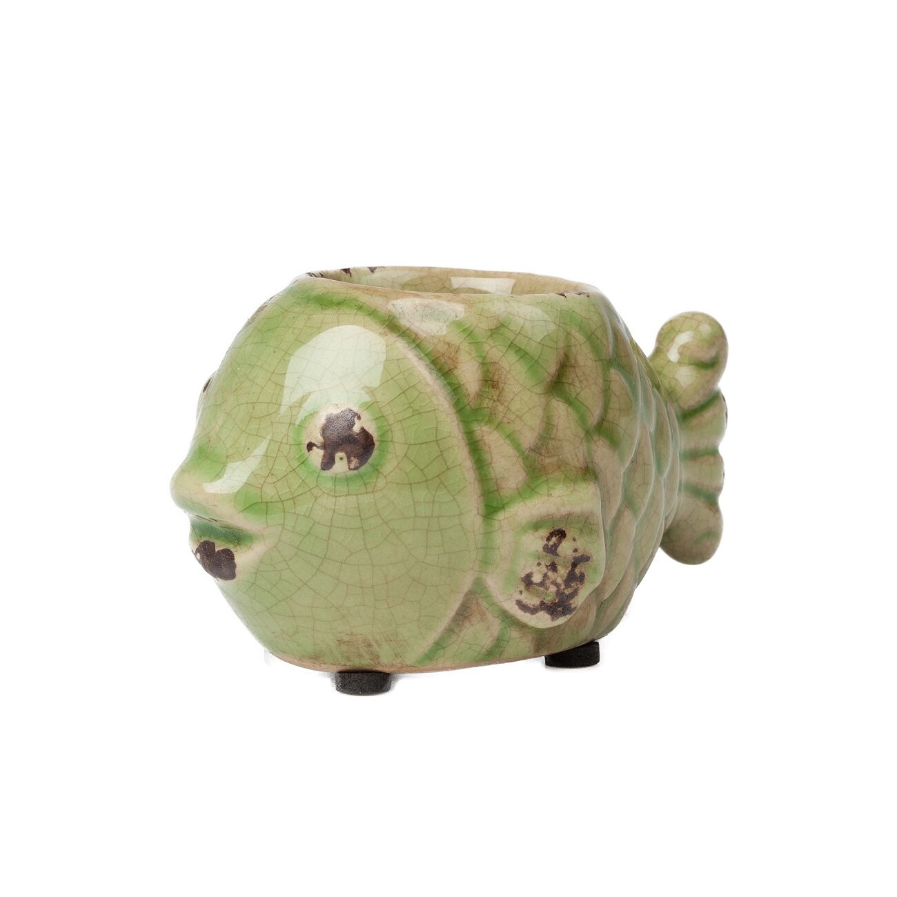 Подсвечник керамический зеленый "Рыбка" - изображение 2