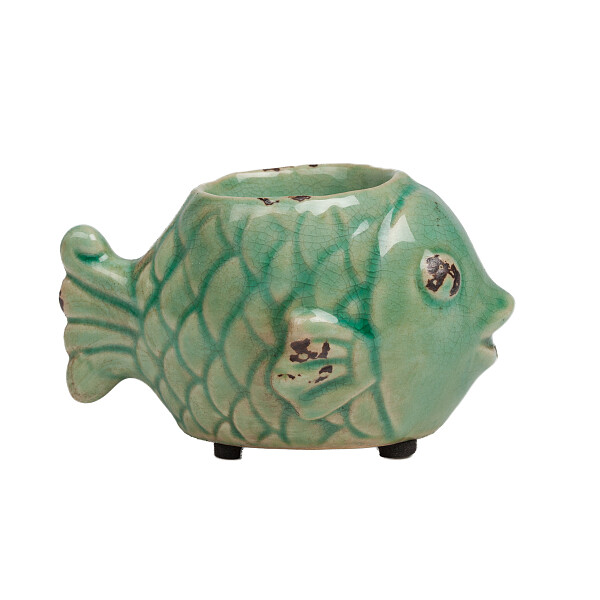 Подсвечник керамический голубой "Рыбка" - изображение 1