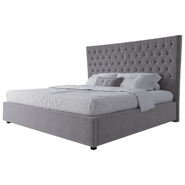 Кровать большая 200х200 QuickSand серо-бежевая - изображение 1