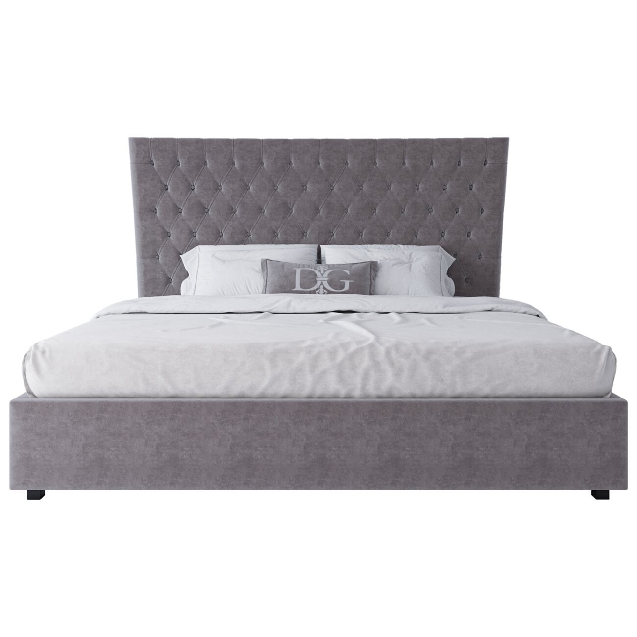 Кровать большая 200х200 QuickSand серо-бежевая - изображение 2