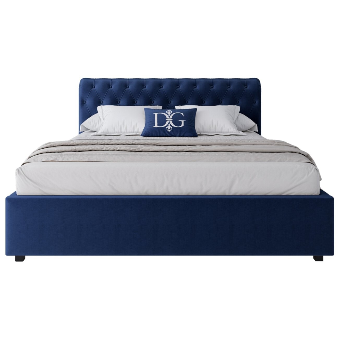 Кровать двуспальная с мягким изголовьем 160х200 синяя Sweet Dreams - изображение 2