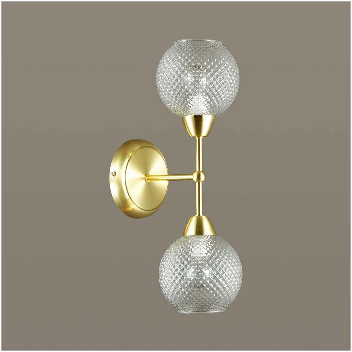 Бра со стеклянными плафонами на 2 лампы золотое Everly 3752-2W - изображение 2