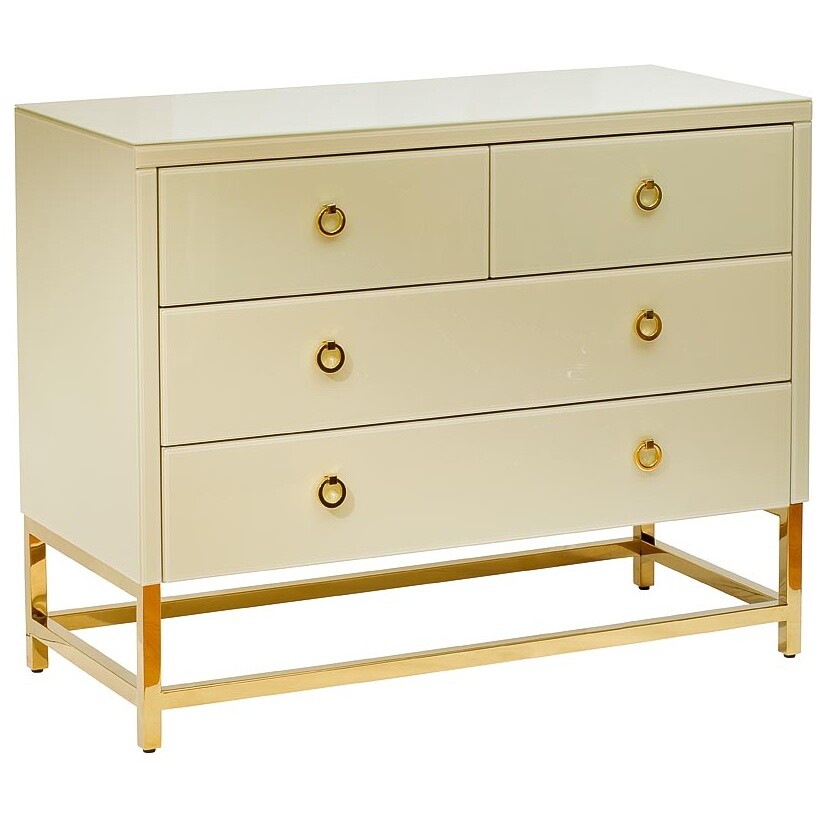 Комод бежевый с золотыми деталями Classic White - изображение 2