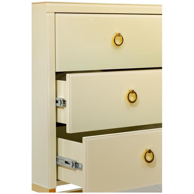 Комод бежевый с золотыми деталями Classic White - изображение 5