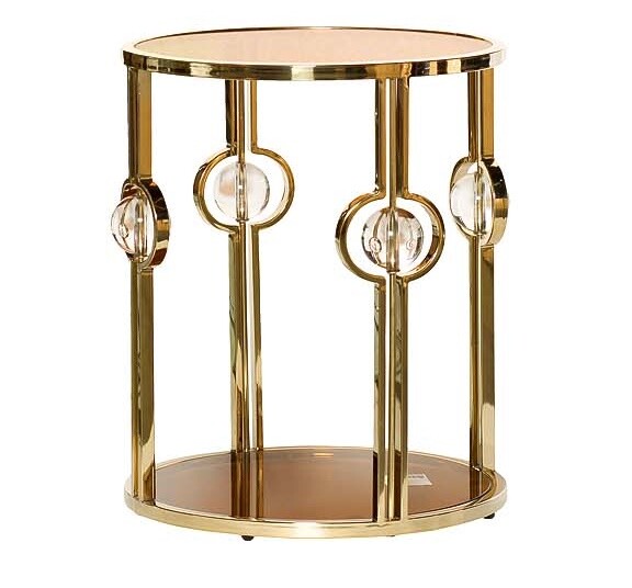 Приставной столик круглый золотой 50 см Gold