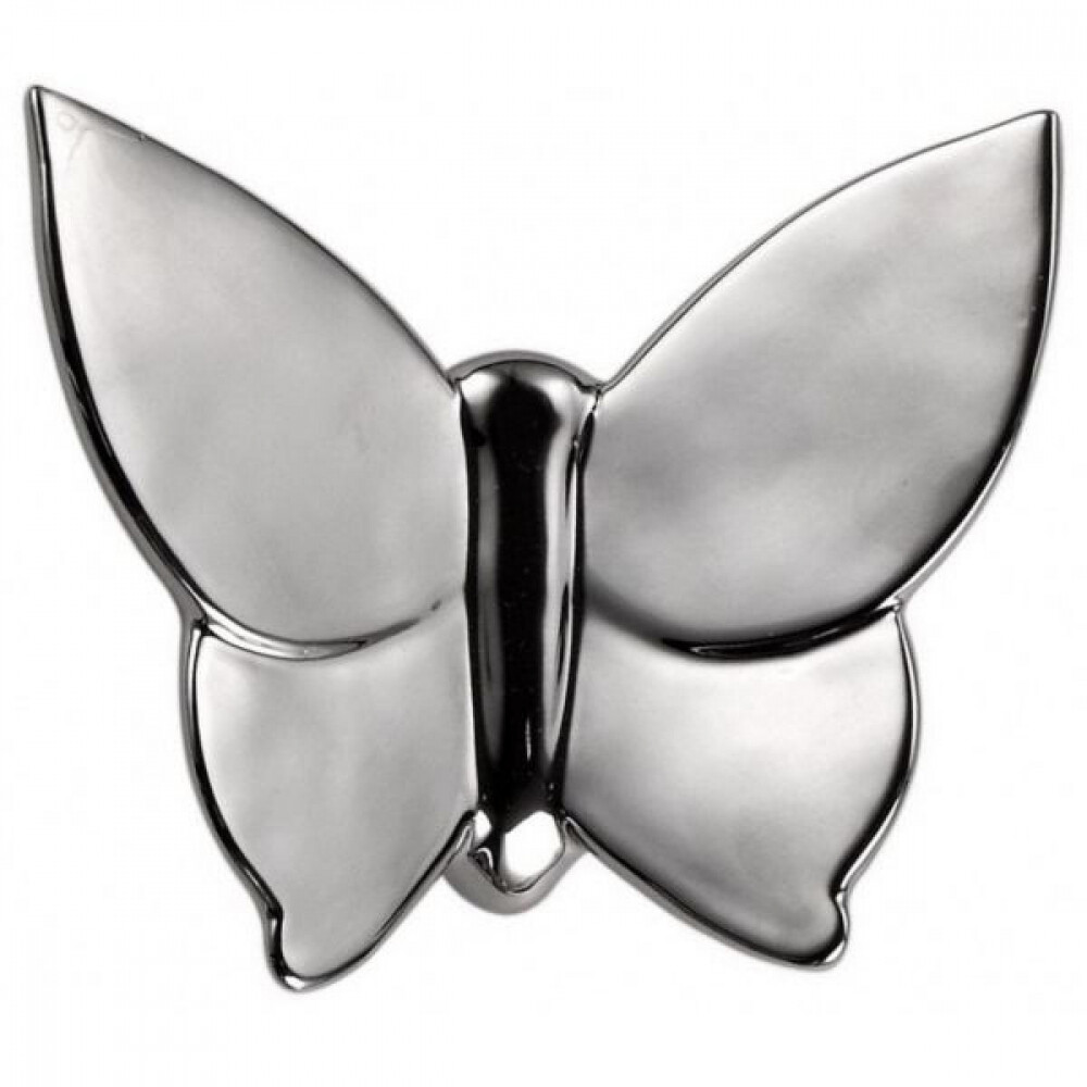 Декоративная бабочка Butterfly (серебряная) h12 (10*12*5)