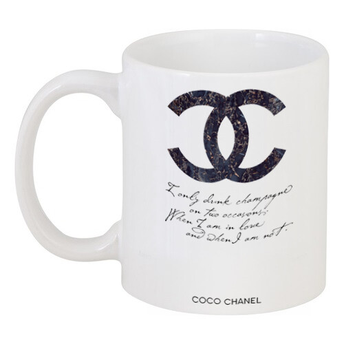 Кружка с рисунком Drink champagne. Coco Chanel - изображение 1