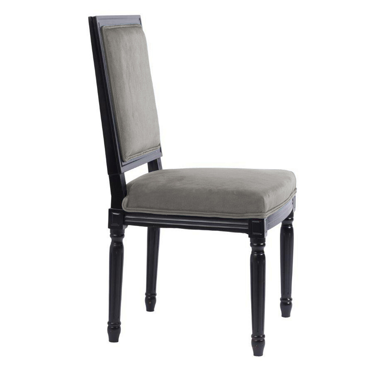 Стул обеденный светло-серый микровелюр с черными ножками Overture - изображение 2