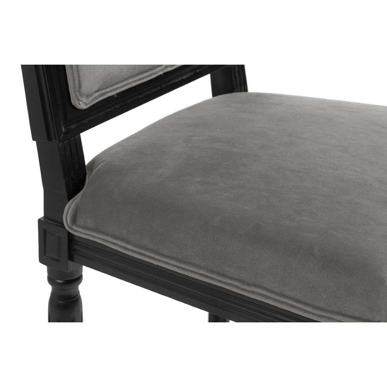 Стул обеденный светло-серый микровелюр с черными ножками Overture - изображение 4