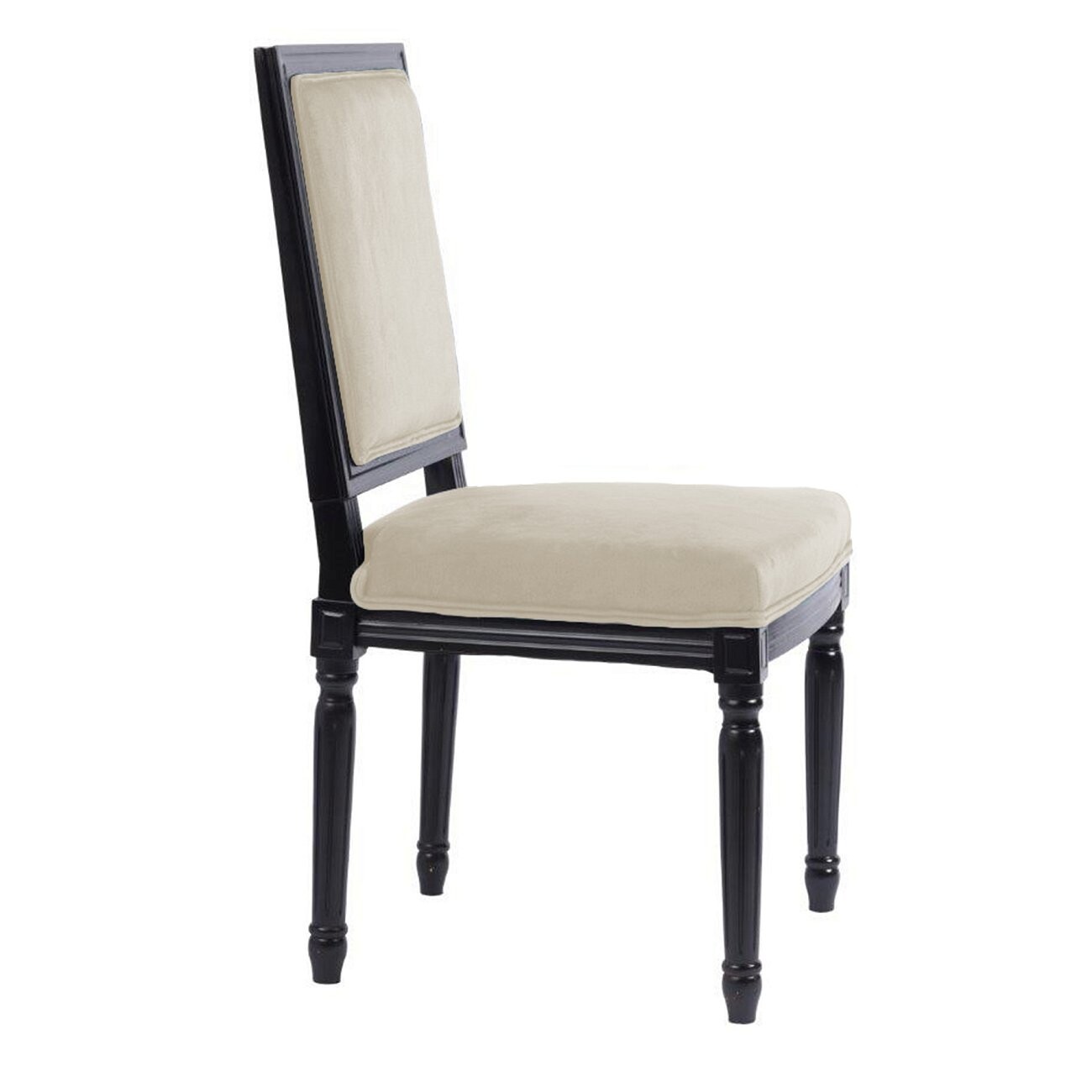 Стул обеденный молочный микровелюр с черными ножками Overture - изображение 2