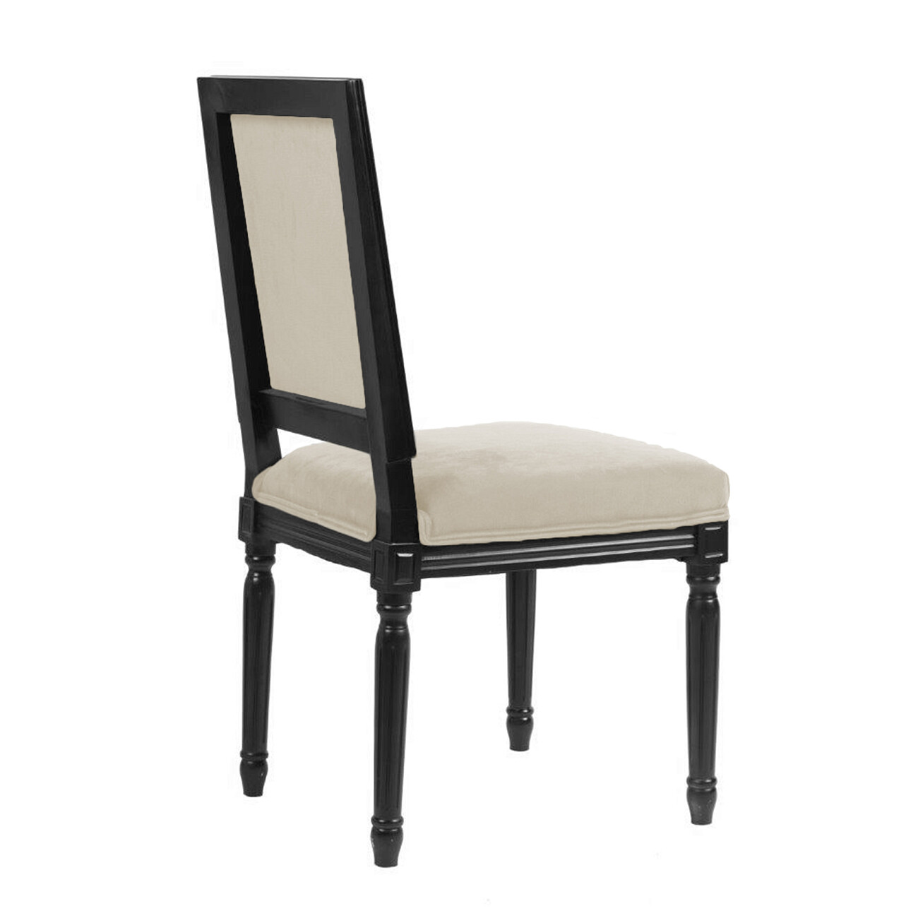 Стул обеденный молочный микровелюр с черными ножками Overture - изображение 3
