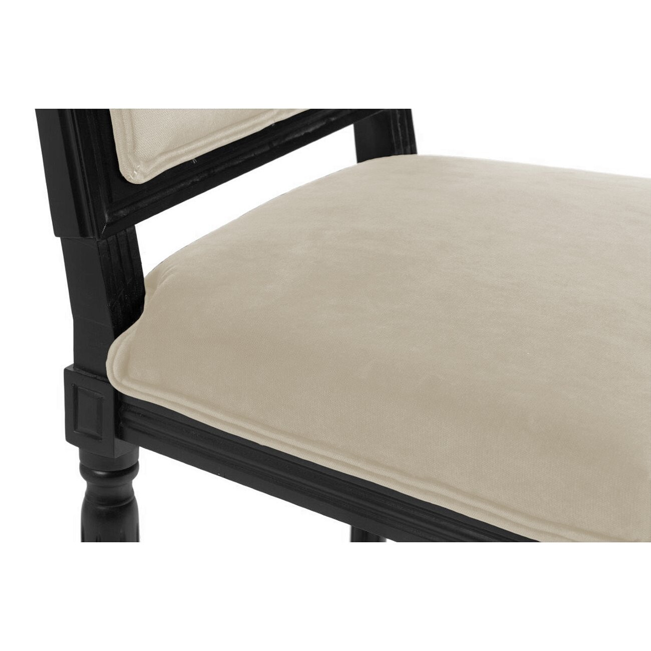 Стул обеденный молочный микровелюр с черными ножками Overture - изображение 4