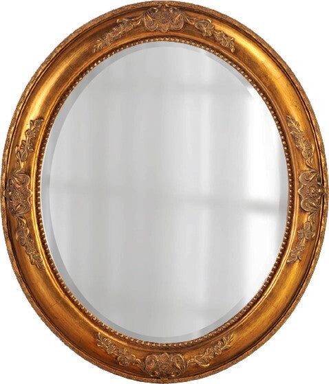 Овальное зеркало настенное золото "Эвора" Renaissance Gold/30