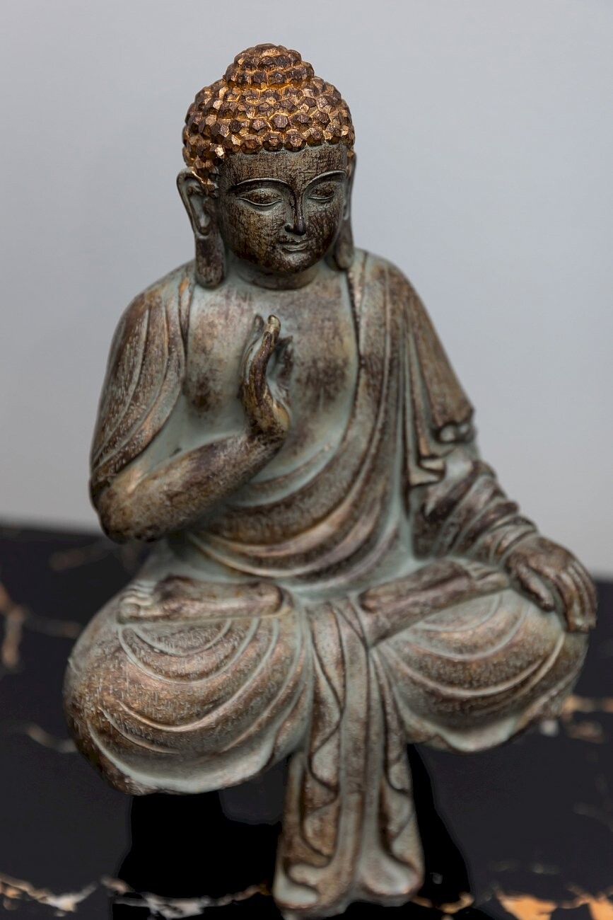 Статуэтка декоративная 28 см золото с серым Buddha - изображение 2