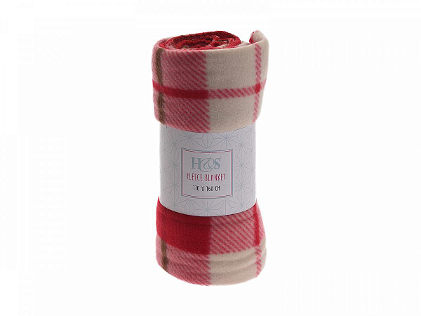 Плед флисовый в клетку красный Home&Style - изображение 1