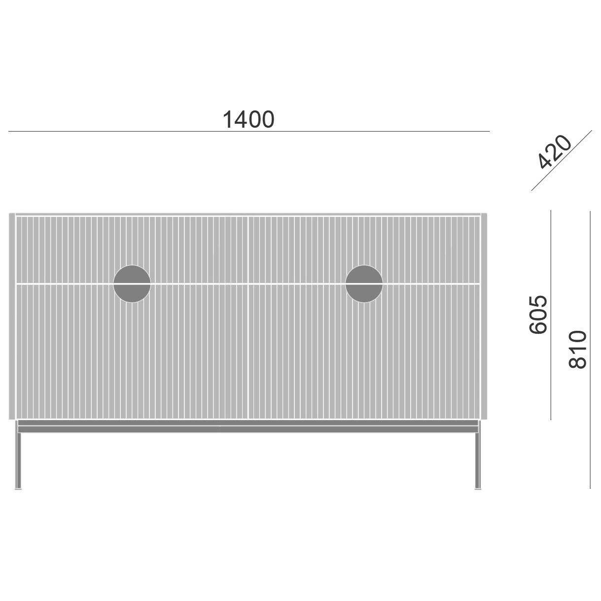 Комод с ящиками и дверцами светло-серый Uno - изображение 3