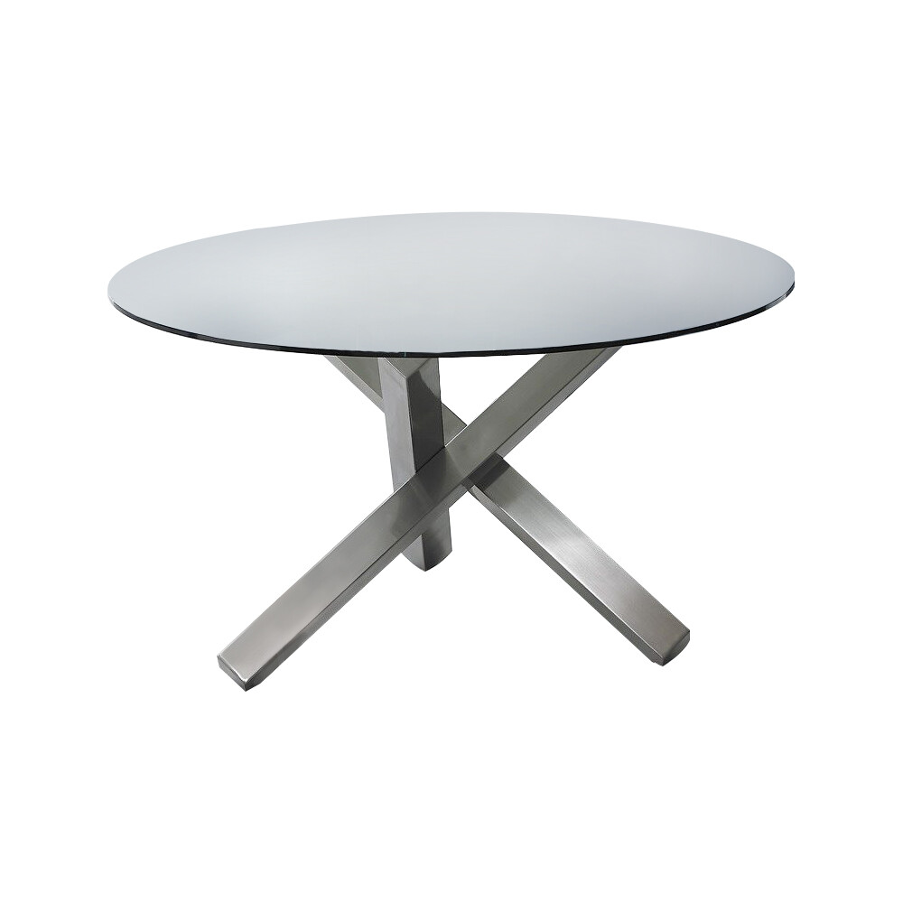 Обеденный стол круглый серебро 135 см Soul