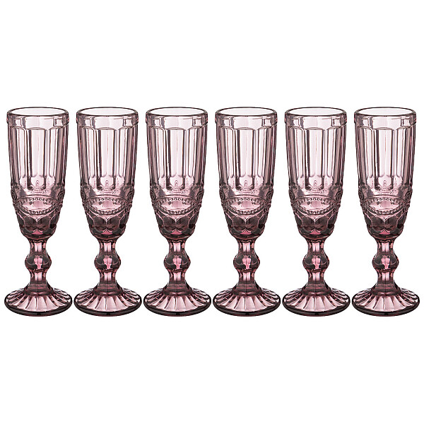 Набор бокалов для шампанского фиолетовый 150 мл, 6 штук "Серпентина" - изображение 1