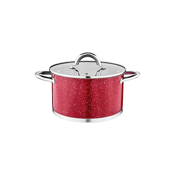 Кастрюля из нержавеющей стали 1,8 л 16 см красная Red Marble - изображение 1