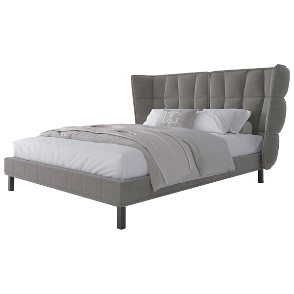 Кровать Husk двуспальная 160х200 бежевая (бокс спринг) - изображение 1