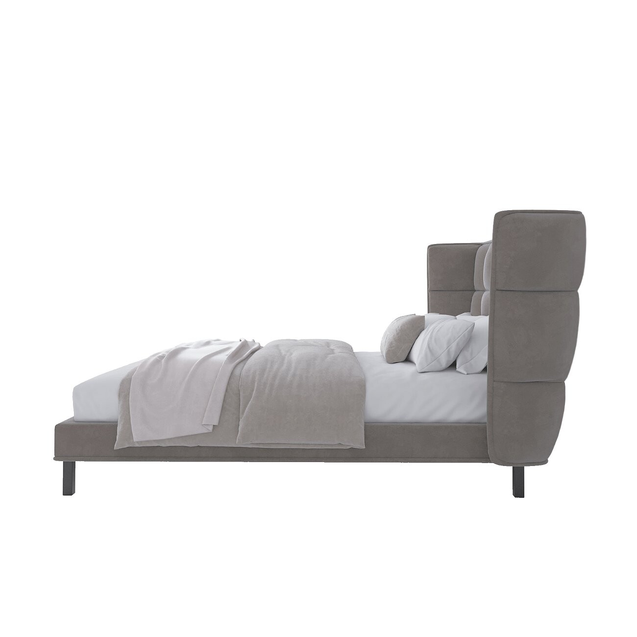 Кровать Husk двуспальная 160х200 бежевая (бокс спринг) - изображение 2