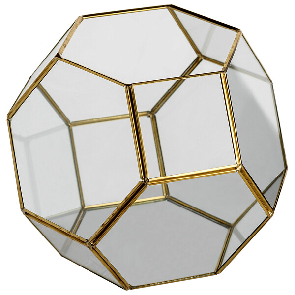 Флорариум стеклянный с золотом в винтажном стиле Honeycomb - изображение 1