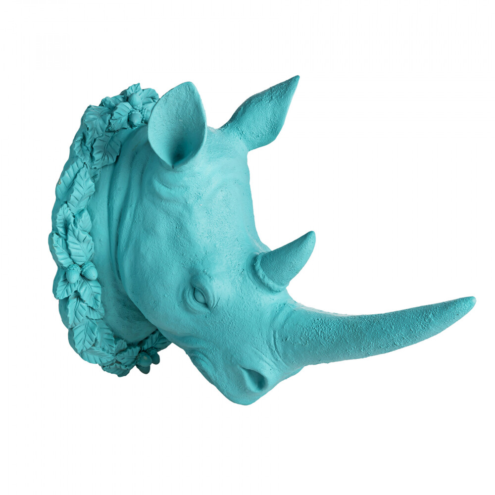 Декоративная голова носорога Голубая