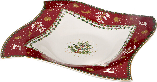 Блюдо фарфоровое красно-белое 26х26 см Christmas Collection - изображение 1