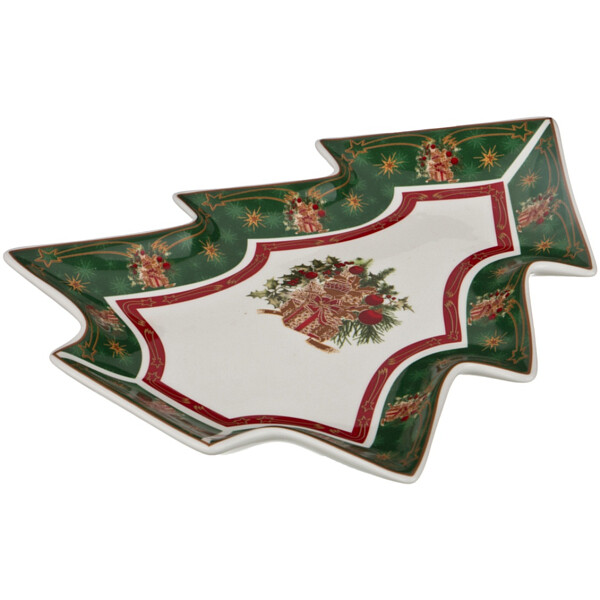 Блюдо фарфоровое зеленое 26 см "Елочка" Christmas Collection - изображение 1