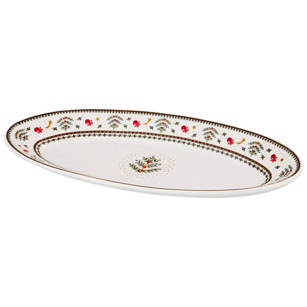 Блюдо фарфоровое бежевое овальное 30 см Christmas collection - изображение 1