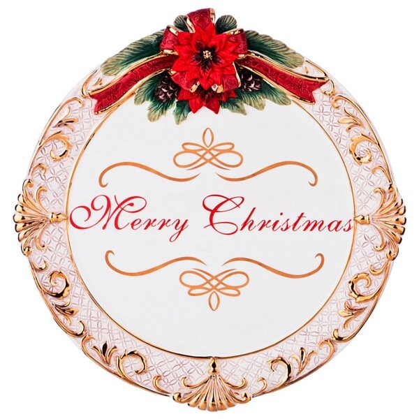 Блюдо круглое бежевое 36 см Christmas - изображение 1