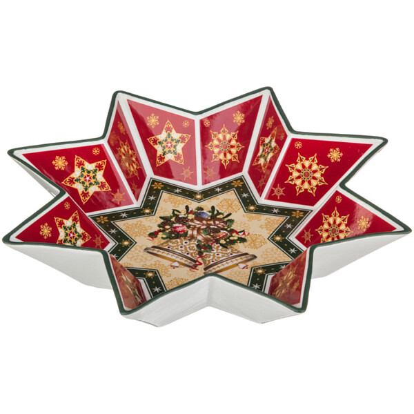 Салатник фарфоровый красный 32 см Christmas Collection - изображение 1