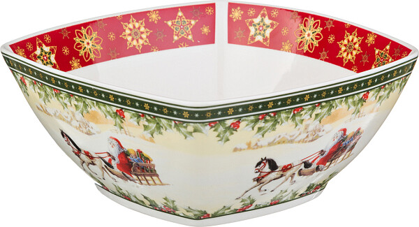 Салатник фарфоровый красно-белый 14х14 см Christmas Collection - изображение 1