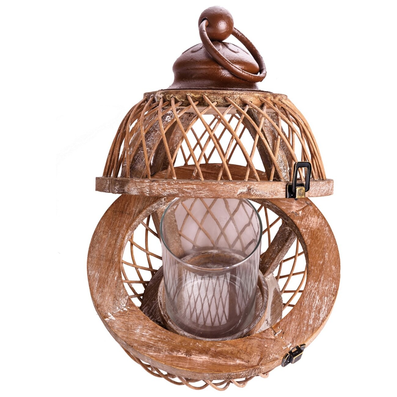 Подсвечник-фонарь деревянный H 55 см коричневый Bamboo - изображение 2