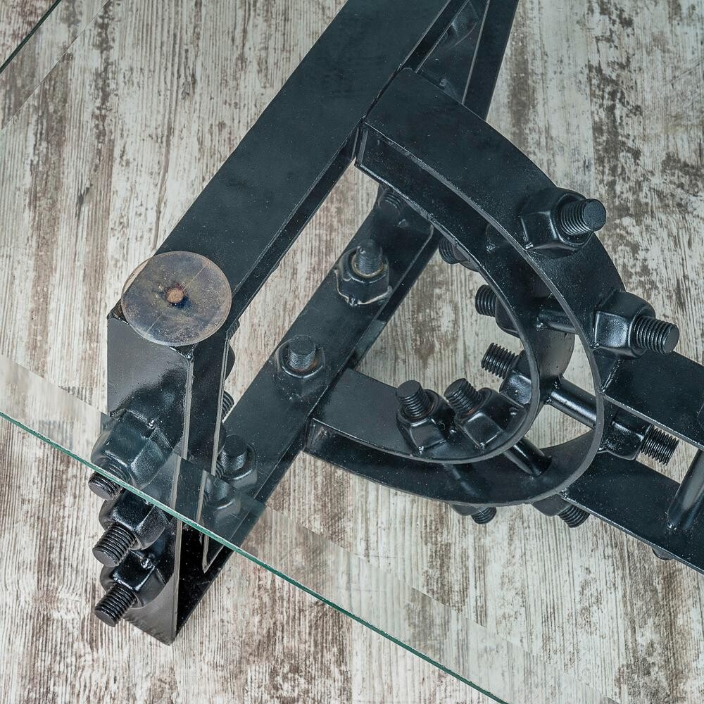 Стеклянный кофейный столик на металлических ножках Decor of Today - изображение 3