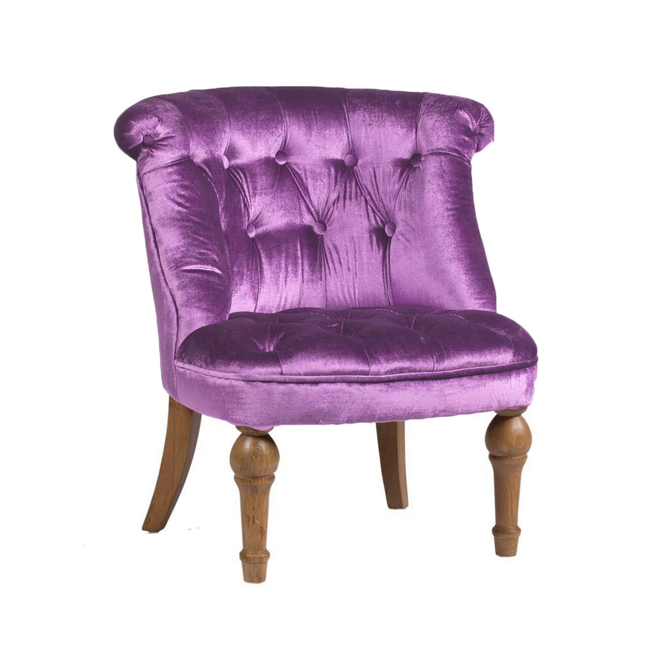 Кресло мягкое с фигурными ножками вельвет лиловое Sophie Tufted Slipper Chair - изображение 2