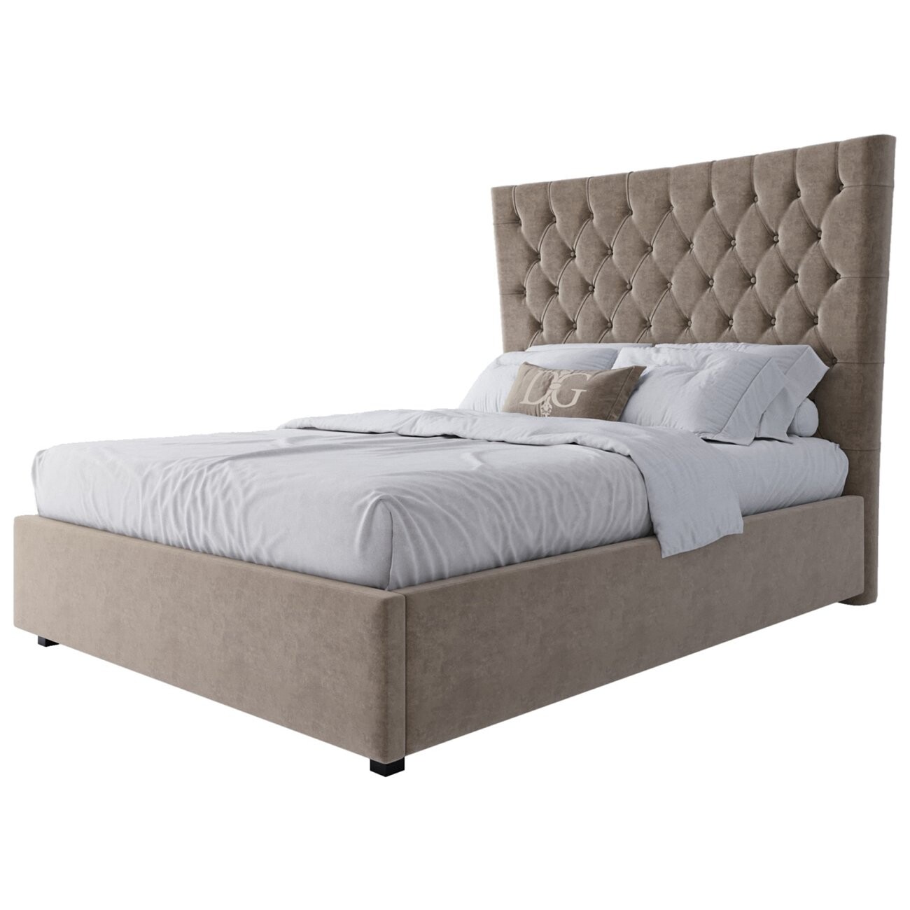 Кровать подростковая с мягкой спинкой 140х200 см бежевая QuickSand ...