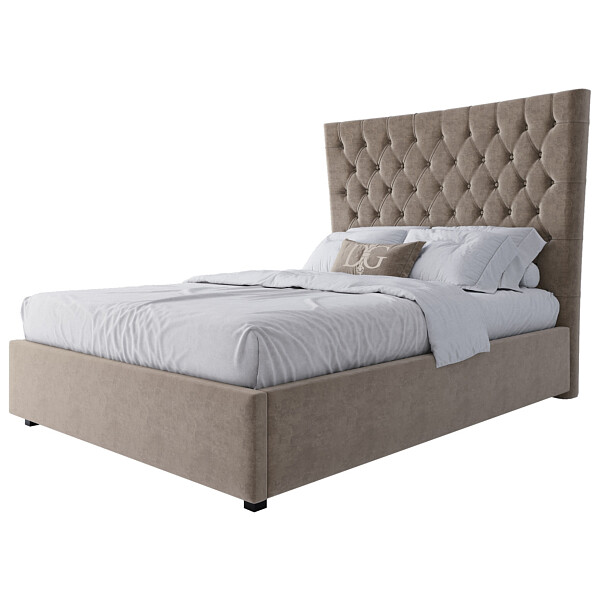 Кровать подростковая с мягкой спинкой 140х200 бежевая QuickSand - изображение 1